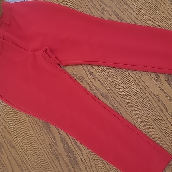 Express Red Skinny High Rise 14L Trouser Pants Fall Winter Holiday - Picture 2 of 13